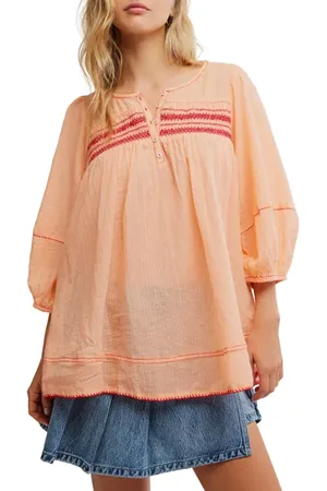 Free People Dylan Smocked Tunic in at Nordstrom, Size X-Small