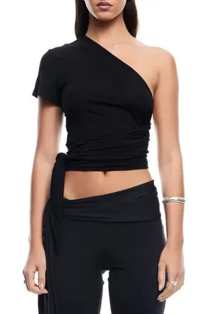 Lioness Cocoon Wrap One-Shoulder Crop Top in at Nordstrom, Size X-Small