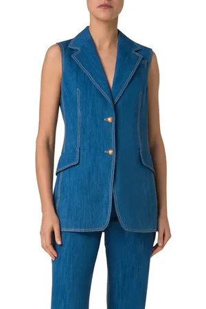 AKRIS Stretch Denim Vest in at Nordstrom, Size 10