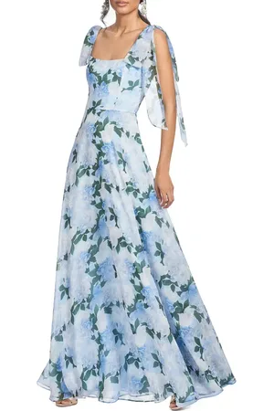 Sachin & Babi Pearl Floral Chiffon Maxi Cocktail Dress in at Nordstrom, Size 10