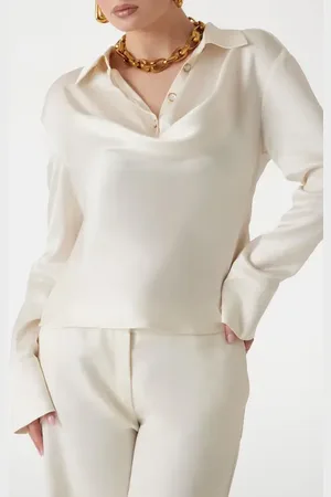Guess Linda Satin Polo Top in at Nordstrom, Size 4 Us