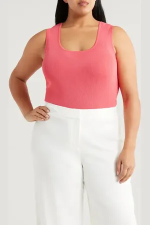 Tahari ASL Scoop Neck Sweater Tank in at Nordstrom, Size 3X