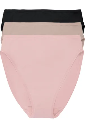 Natori Bliss Bare Cotton High Cut Brief 3-Pack in at Nordstrom, Size Medium