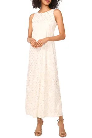 Vince Camuto Metallic Fleck Floral Keyhole Back Maxi Dress in at Nordstrom, Size Small