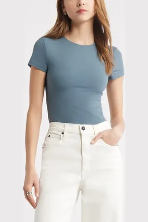 Open Edit Smooth Edit Lite Cap Sleeve T-Shirt in at Nordstrom, Size Xx-Small