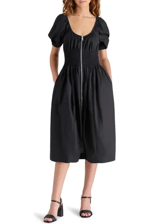 Steve Madden Liora Smocked Waist Cotton Poplin Dress in at Nordstrom, Size X-Large