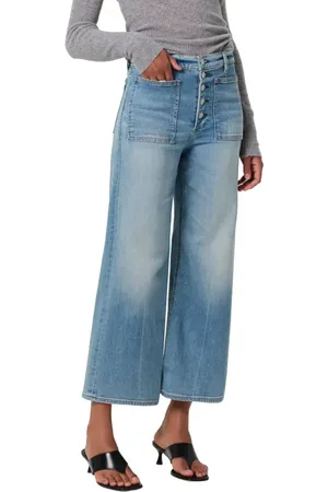 Citizens of Humanity Lyra Exposed Button High Waist Crop Wide Leg Jeans in at Nordstrom, Size 27P