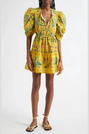 Farm Rio Delicate Flowers Cotton Minidress in at Nordstrom, Size Xx-Small