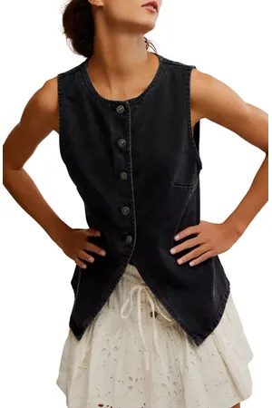 Free People Aimee Denim Vest in at Nordstrom, Size Small