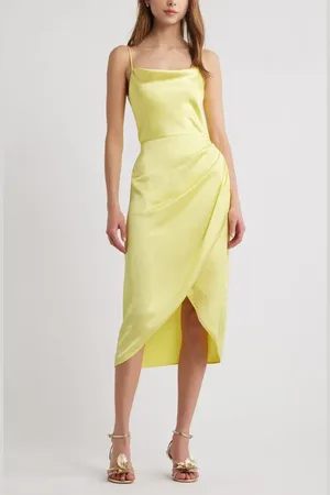 Open Edit Cowl Neck Satin Midi Dress in at Nordstrom, Size X-Small