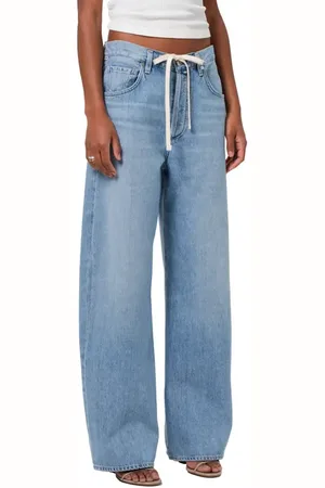 Citizens of Humanity Brynn Drawstring High Waist Wide Leg Jeans in at Nordstrom, Size 27P