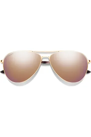 Smith Langley II 61mm ChromaPop??? Polarized Aviator Sunglasses in Rose Gold /Rose Gold Mirror at Nordstrom
