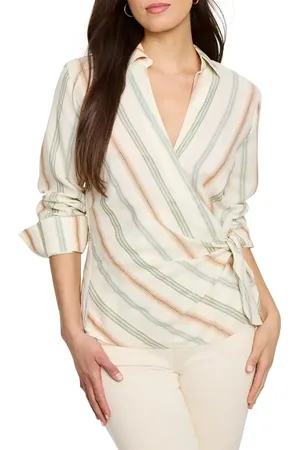 NIC+ZOE Weekly Wrap Stripe Wrap Top in at Nordstrom, Size Medium