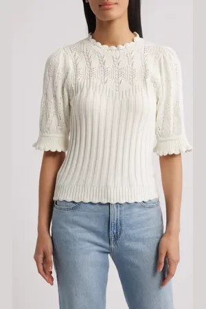 Wit & Wisdom Mixed Stitch Elbow Sleeve Sweater in at Nordstrom, Size X-Small