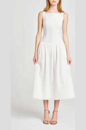 WAYF Eve Eyelet Embroidery A-Line Midi Dress in at Nordstrom, Size X-Small