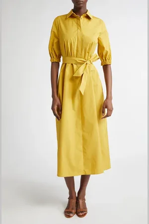 Max Mara Hoyo Cotton Belted Shirtdress in at Nordstrom, Size 12