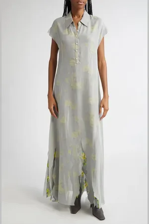 Acne Studios Dranee Floral Georgette Maxi Shirtdress in at Nordstrom, Size 8 Us