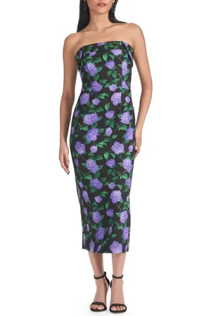 Sachin & Babi Isa Floral Strapless Midi Dress in at Nordstrom, Size 4