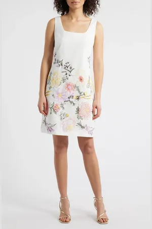 Tahari ASL Embroidered Trapeze Dress in at Nordstrom, Size 14