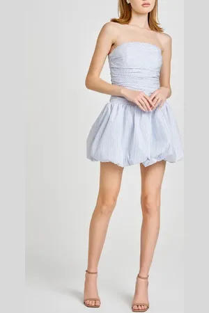 WAYF Bonnie Strapless Bubble Hem Minidress in at Nordstrom, Size Large