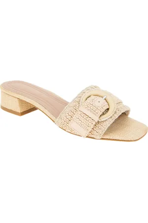 BCBG Max Azria Camri Buckled Raffia Slide Sandal in at Nordstrom, Size 7.5