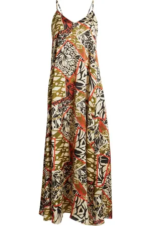 Tahari ASL Mixed Print Charmeuse Maxi Slipdress in at Nordstrom, Size Large
