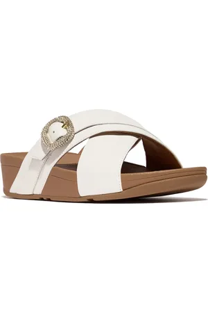 FitFlop Lulu Crystal Buckle Platform Slide Sandal in at Nordstrom, Size 5