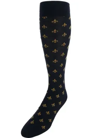 Trafalgar Atlas Fleur De Lis Over The Calf Fine Merino Wool Socks in at Nordstrom