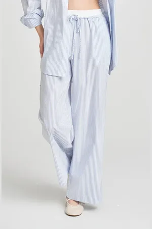 WAYF River Stripe Cotton Blend Drawstring Pants in at Nordstrom, Size Small