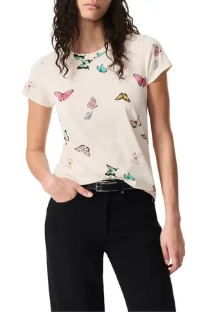 RAG&BONE Ozzy Butterfly Print Cotton Blend T-Shirt in at Nordstrom, Size Small