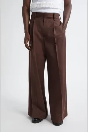 Simone Rocha Pleated Wide Leg Virgin Wool Blend Trousers in at Nordstrom, Size X-Large