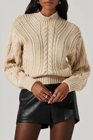ASTR Laverne Lace-Up Back Sweater in at Nordstrom, Size Small