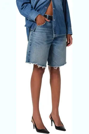Citizens of Humanity Ayla High Waist Raw Hem Cutoff Denim Bermuda Shorts in at Nordstrom, Size 23