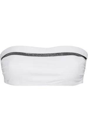 Brunello Cucinelli Bikini bandeau top with monili in at Nordstrom, Size 46 It