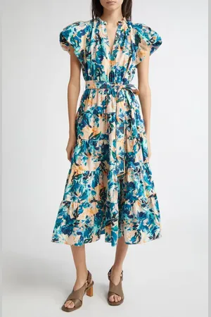 ULLA JOHNSON Ottilie Puff Sleeve Cotton Maxi Dress in at Nordstrom, Size 00