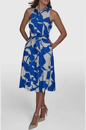 Donna Karan Floral Print Sleeveless Shirtdress in at Nordstrom, Size 12