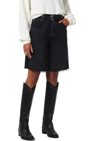 Citizens of Humanity Ayla Distressed High Waist Cutoff Denim Bermuda Shorts in at Nordstrom, Size 23