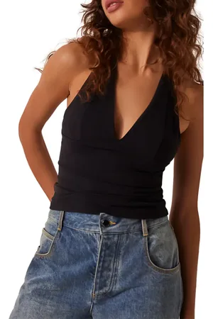 Free People Still Here Ruched Halter Top in at Nordstrom, Size Large