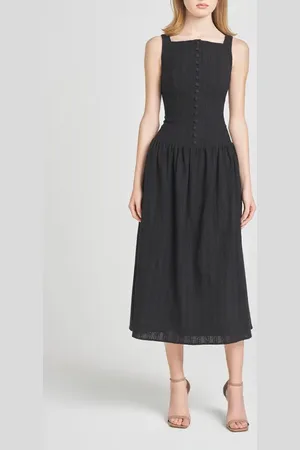 WAYF Eve Eyelet Embroidery A-Line Midi Dress in at Nordstrom, Size Medium