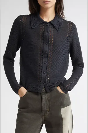 ECKHAUS LATTA Sol Pointelle Cotton Cardigan in at Nordstrom, Size X-Small
