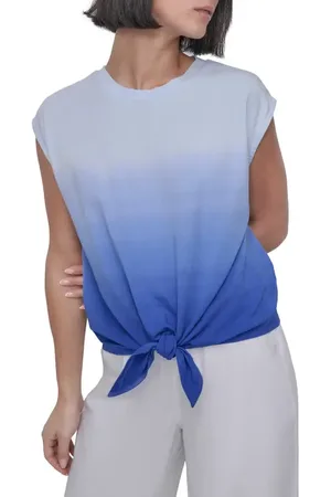 DKNY Dip Dye Tie Front T-Shirt in at Nordstrom, Size X-Small