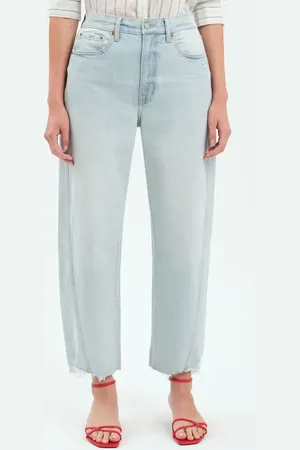Danny Daze Westward Fray Hem Ankle Barrel Jeans in at Nordstrom, Size 25