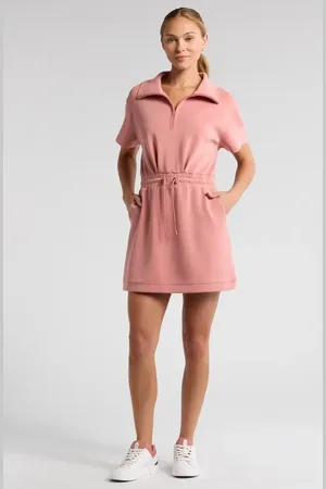 Zella Ultrasoft Scuba Knit Quarter Zip Dress in at Nordstrom, Size Small