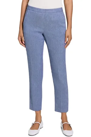 THEORY Treeca Linen Blend Pull-On Crop Pants in at Nordstrom, Size 6