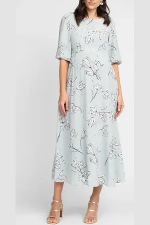 Séraphine Floral Smocked Waist Midi Maternity Dress in at Nordstrom, Size 10