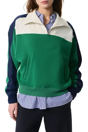 RAG&BONE Colorblock Terry Quarter Zip Sweatshirt in at Nordstrom, Size X-Large