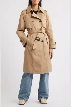 BCBG Max Azria Water Resistant Double Breasted Belted Trench Coat in at Nordstrom, Size X-Large
