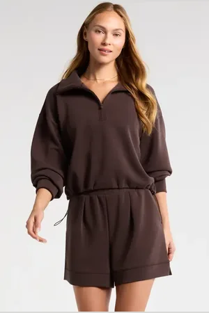 Zella Ultra Soft Scuba Knit Half Zip Pullover in at Nordstrom, Size Large