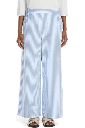 Max Mara Arley Stripe Wide Leg Cotton Pants in at Nordstrom, Size 0