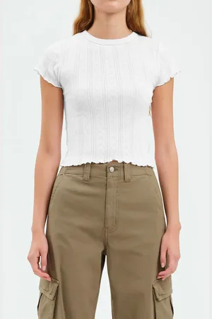 Danny Daze Lily Cotton Pointelle T-Shirt in at Nordstrom, Size X-Small